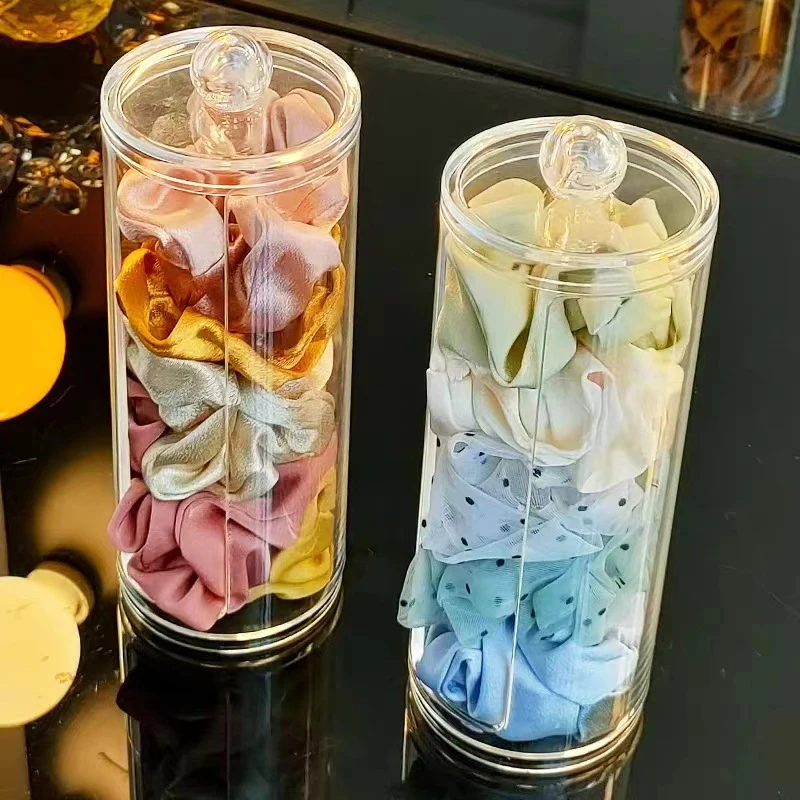 صندوق تخزين حبل الشعر صندوق شفاف صندوق تخزين مستحضرات التجميل القطني إكسسوارات الشعر صندوق تخزين دبوس الشعر صندوق تخزين أشتات #3