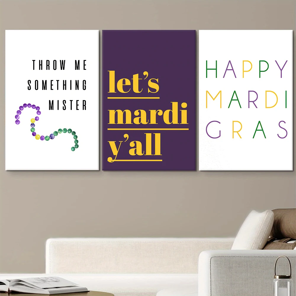 3 كرنفال الديكور قماش لوحات كلاسيكية "رمي لي شيء مستر" شعار الأرجواني الأخضر الأصفر حبة سلسلة تصميم جديد Orl
