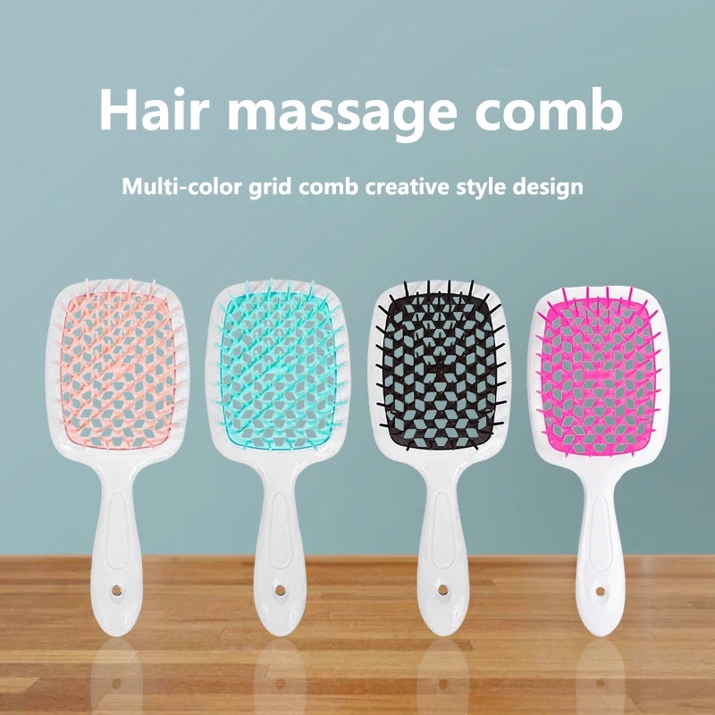 

Fluffy styling comb mesh hair comb comb honeycomb hole plastic massage comb dry and wet hollow comb