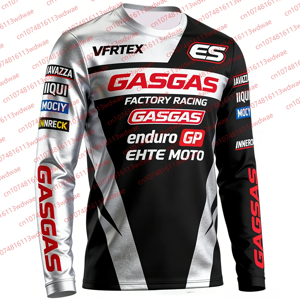 GASGAS Factory Racing Enduro GP Trikot Herren Langarm Motocross-Shirt Schnelltrocknend Fahrradbekleidung für Offroad-Fahrer & MX-Enthusiasten