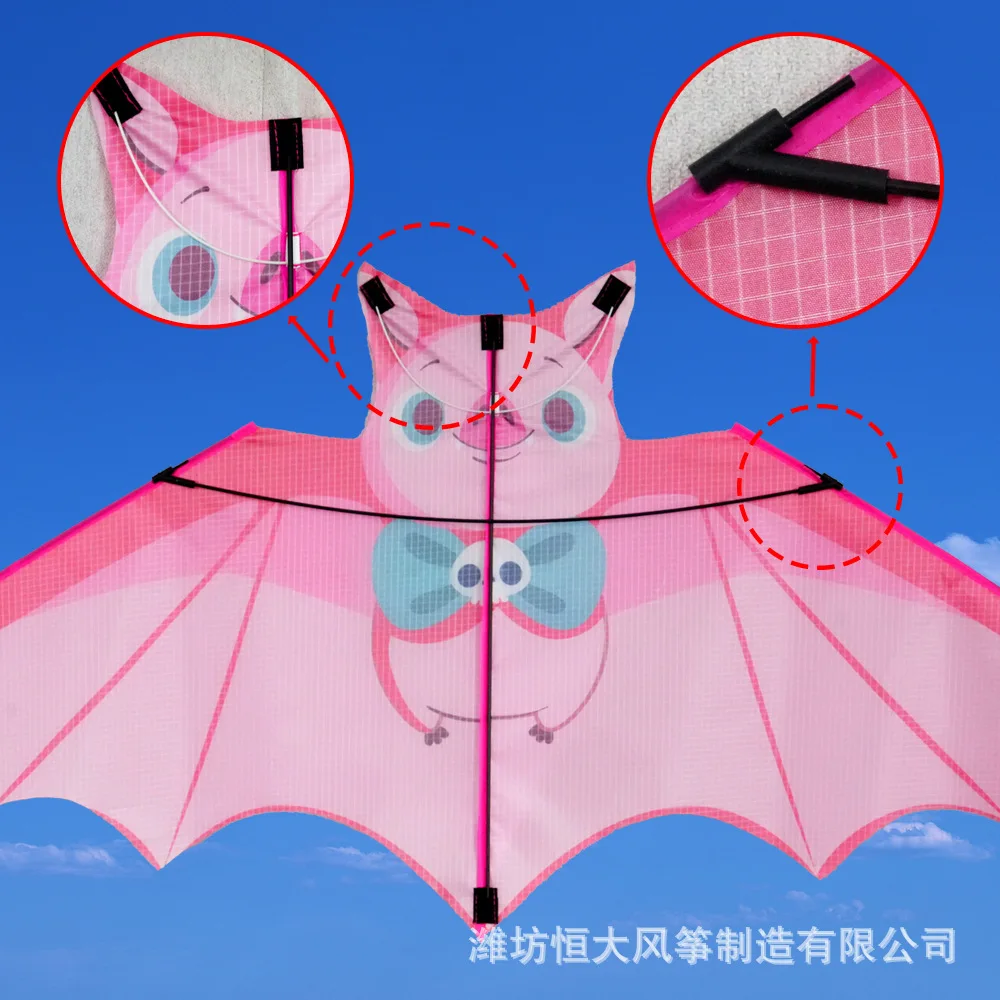 ロングテールの子供用バットカイト,カラフルな漫画の動物の凧,飛行しやすい,誕生日プレゼント,50m,300m