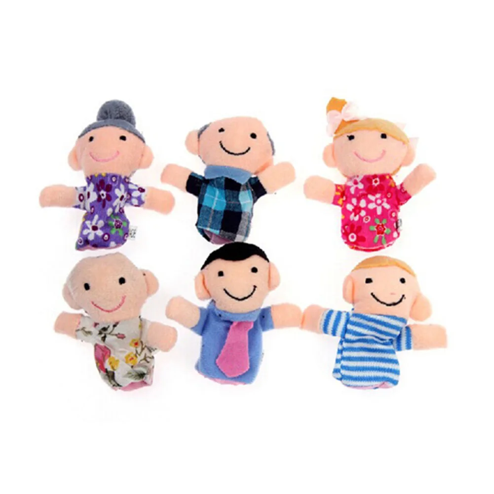 6 Pcs Finger Family Puppets Cloth Doll Props for Kids Toddlers Educational Toy