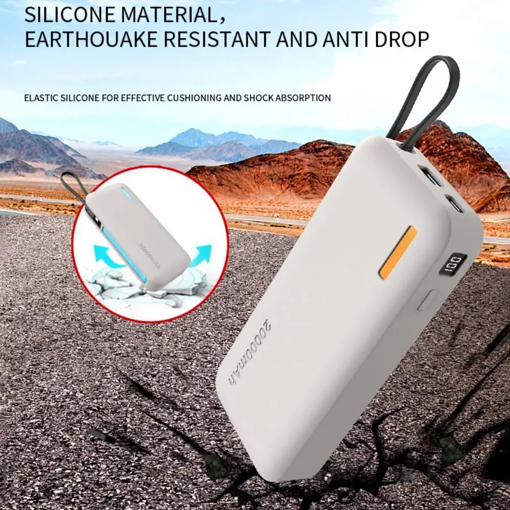 Shockproof Silicone Case Dustproof Soft Protective Case Solid Color Portable for CUKTECH CP25 20000mAh Power Bank 55W