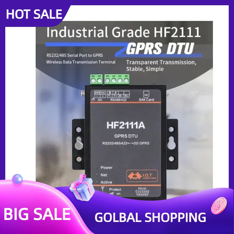 

Лидер продаж дома HF2111A промышленный Modbus последовательный порт RS232 RS485 RS422 в GPRS преобразователь устройства последовательный сервер поддержка MQTT