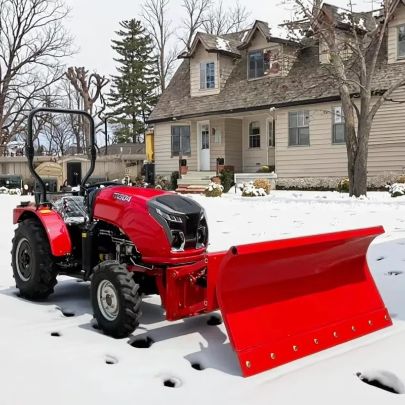 Mini Small Garden Farming Tractor 50HP 4WD Diesel Tractor with Heavy-Duty Snow Plow | Farm & Orchard Use