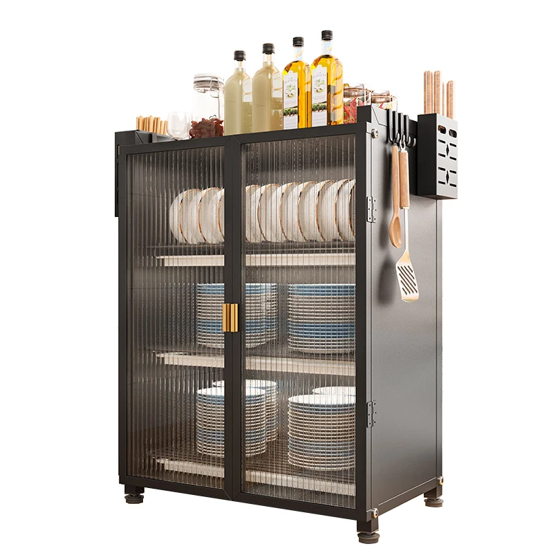 Drainage Cupboard Saves Kitchen Space Multi-functional Kitchen Dinnerware Storage Cabinet