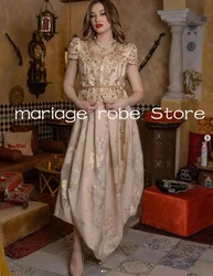 Champagne Sparkly Arabic Evening Dresses cutomsized Luxury Sequins Applique Karakou algérien Albanian Prom Occasion Gown 2025