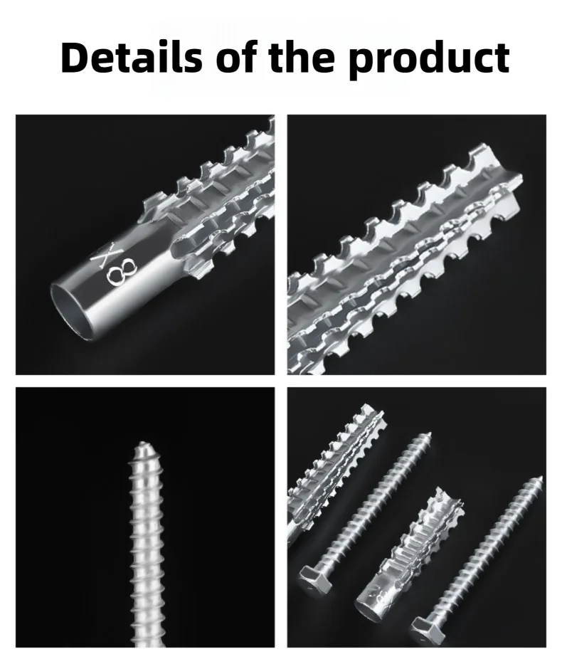 50/100 Sets Metall Expansion Rohr Selbstschneidende Schrauben Sets Bohren Stecker Schraube für Beton Wand Anker Befestigungselemente Bolzen kits – Detail 4