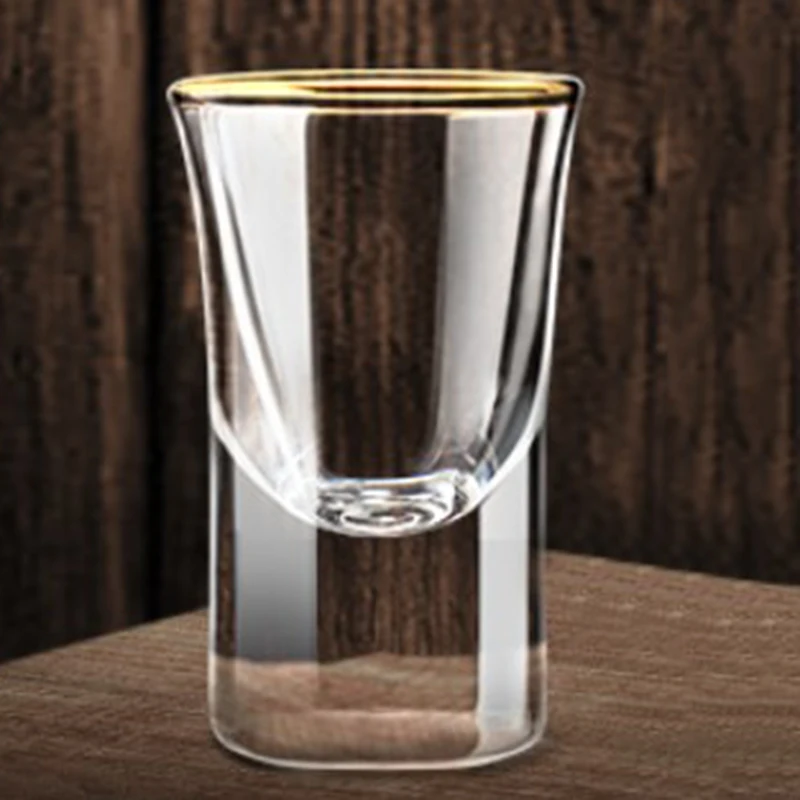 6pcs Set Baijiu Wine Glasses Golden Edge Spirits Cup Whiskey Cocktail Drinking Glasses Drinkware Luxury Modern Sets Household