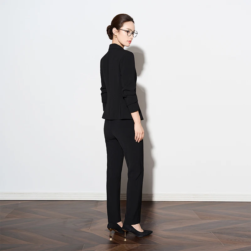 Abito professionale da donna a maniche lunghe in vita attillato Pantaloni lunghi autunno inverno Set Abito casual da lavoro con temperamento nuovo stile