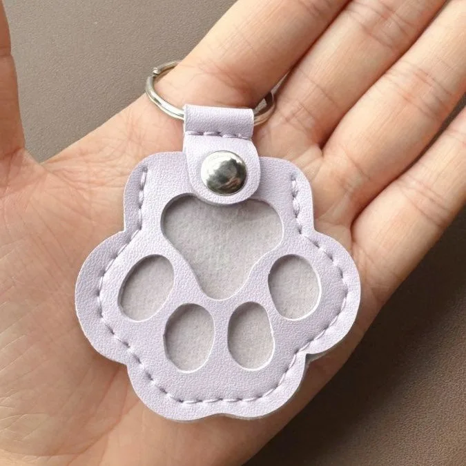 Memorial lederen huisdier haar opbergtas kattenpoot sleutelhanger multifunctionele draagbare sleutelhanger