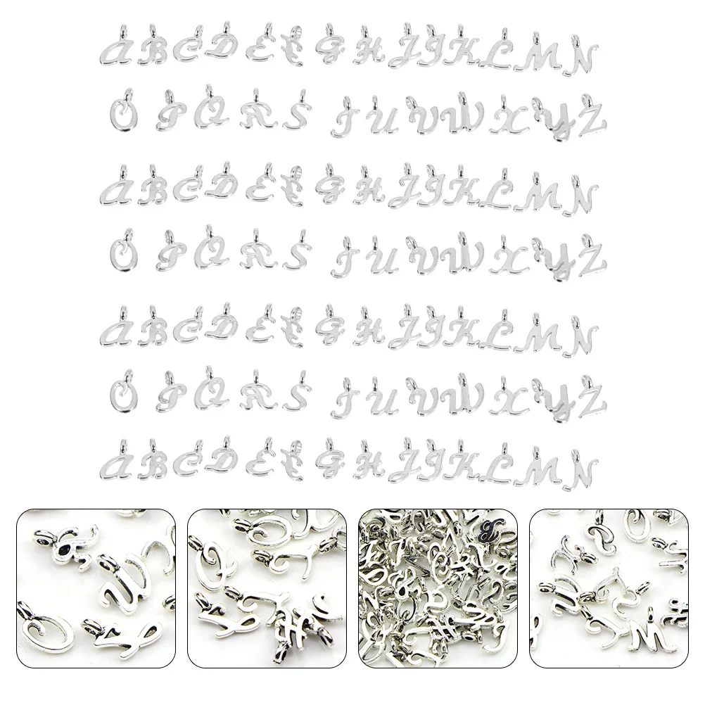 

156 Pcs Silver Alloy Alphabet Charms Jewelry Charms Letter Pendant for Necklace Bracelet Earring Craft Supplies