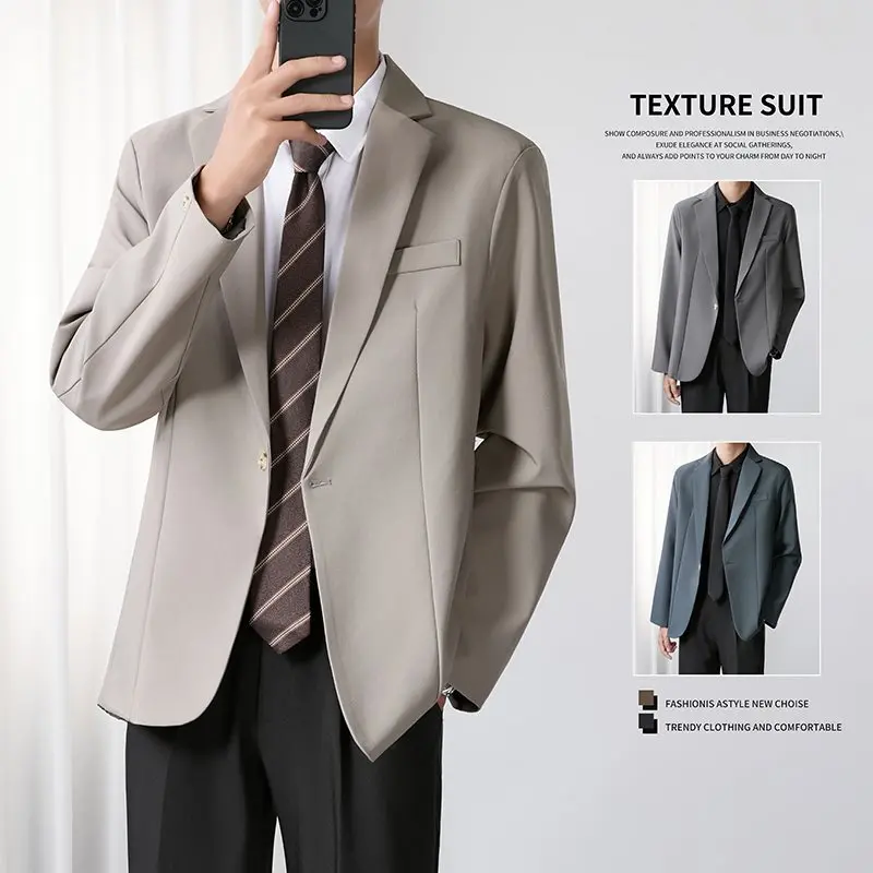 

Мужской повседневный деловой костюм-пиджак в корейском стиле, модный, в стиле Гонконга, INS, для отдыха, в западном стиле, весна-осень