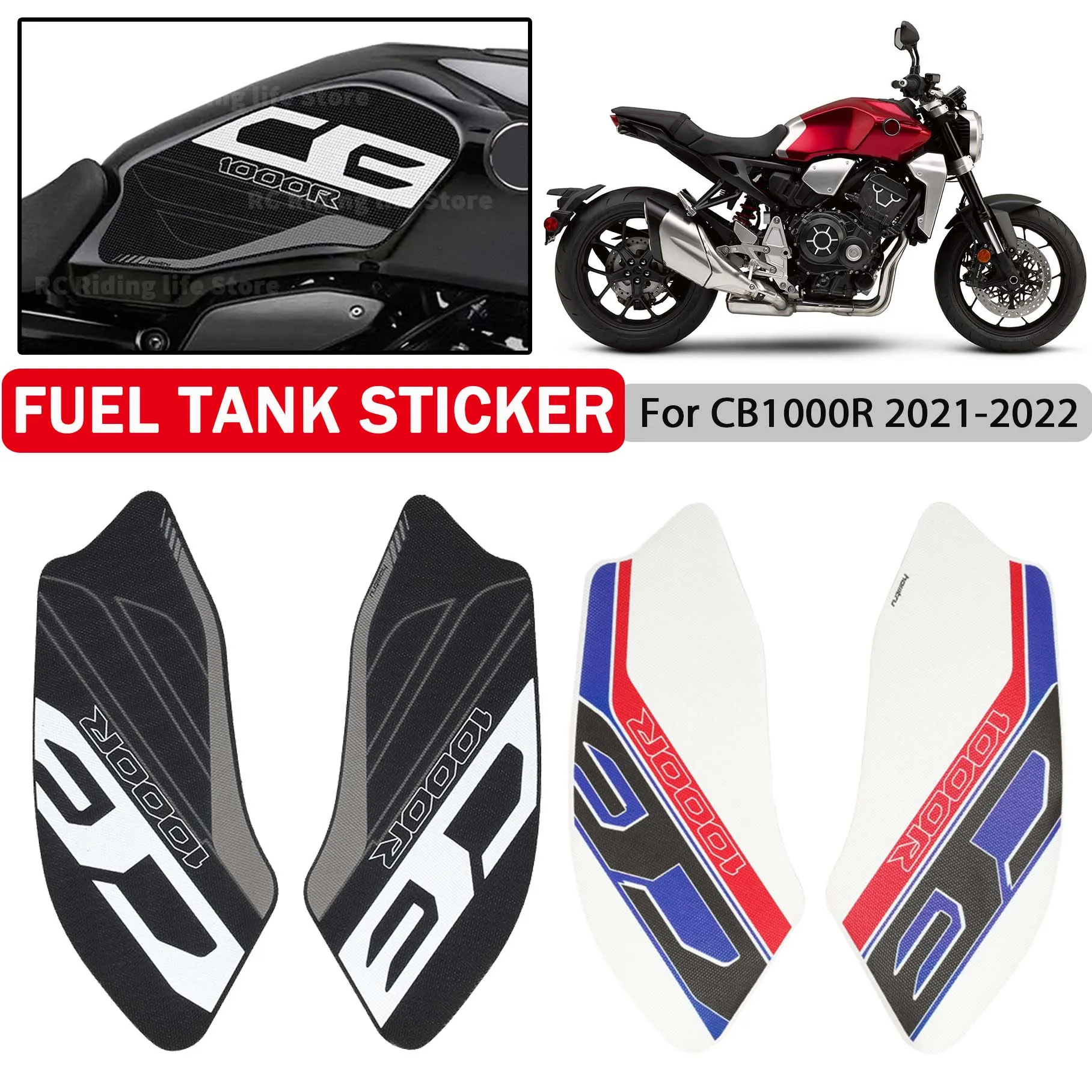 

For Honda CB1000R CB CB1000 1000 R 1000R 2021 2022 Motorcycle Fuel Tank Side Sticker Decal Tankpad Paster Protection Decoration