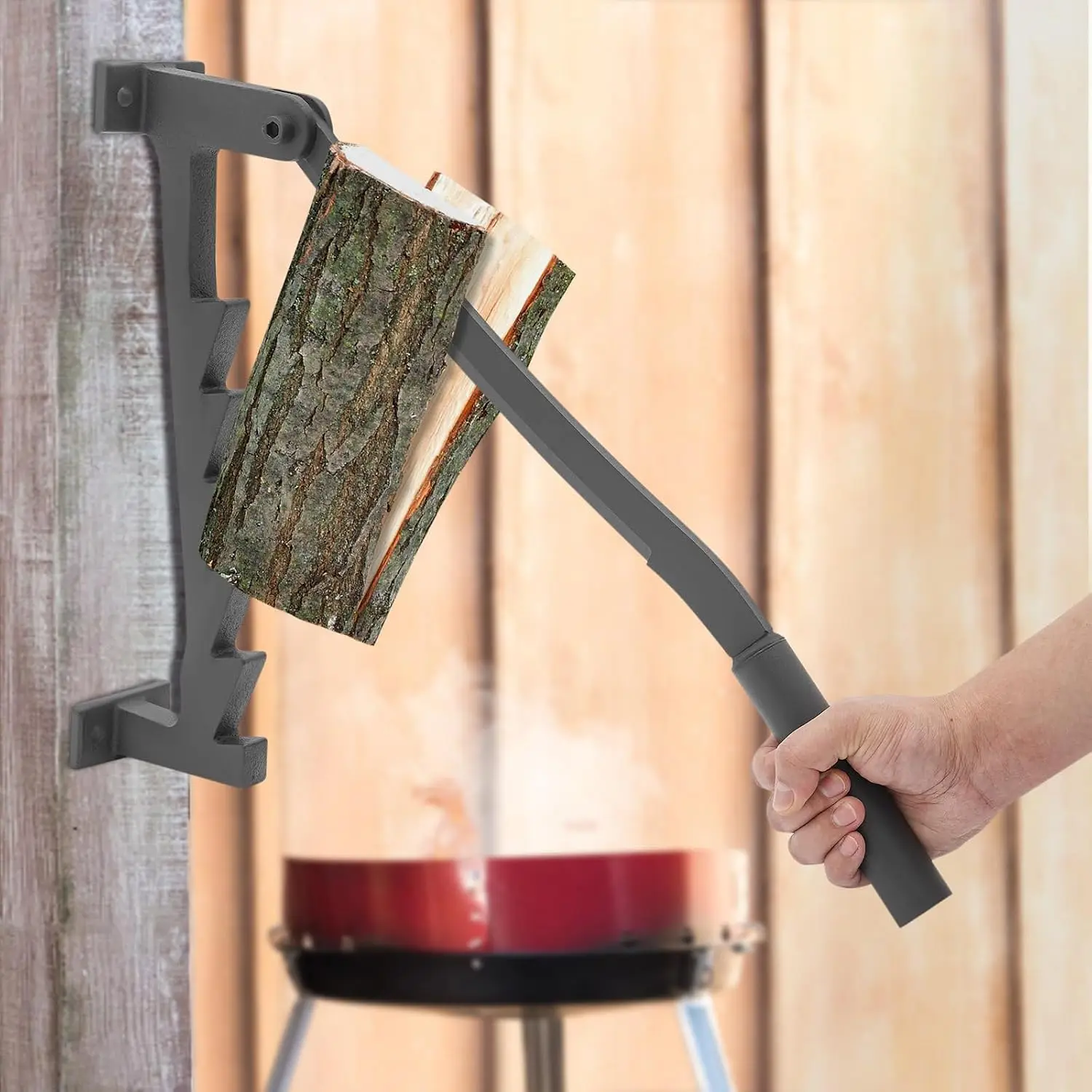 Fendeuse de bois manuelle, fendeuse de bois pour allume-feu, fendeuse de bois pour montage mural, fendeuse de bûches manuelle, fendeuse de bois portable et sécurisée, fendeuse de bois avec poignée d'extension