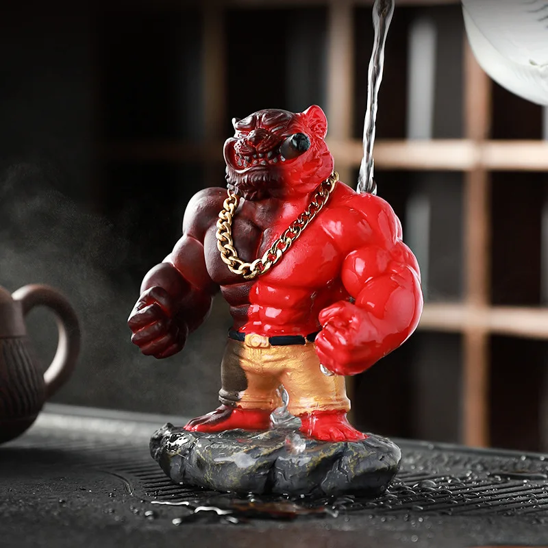 Creative trend Tiger and tiger are prosperous in case of water color-changing tea pet ornament tea fun tea from pet tea tray tea