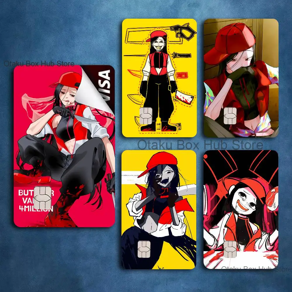 Meat Girl Yi Xi Singer Card Stickers Credit Visa Debit Bank Charge Card Bus Metro Waterproof Sticker Decal Decoration