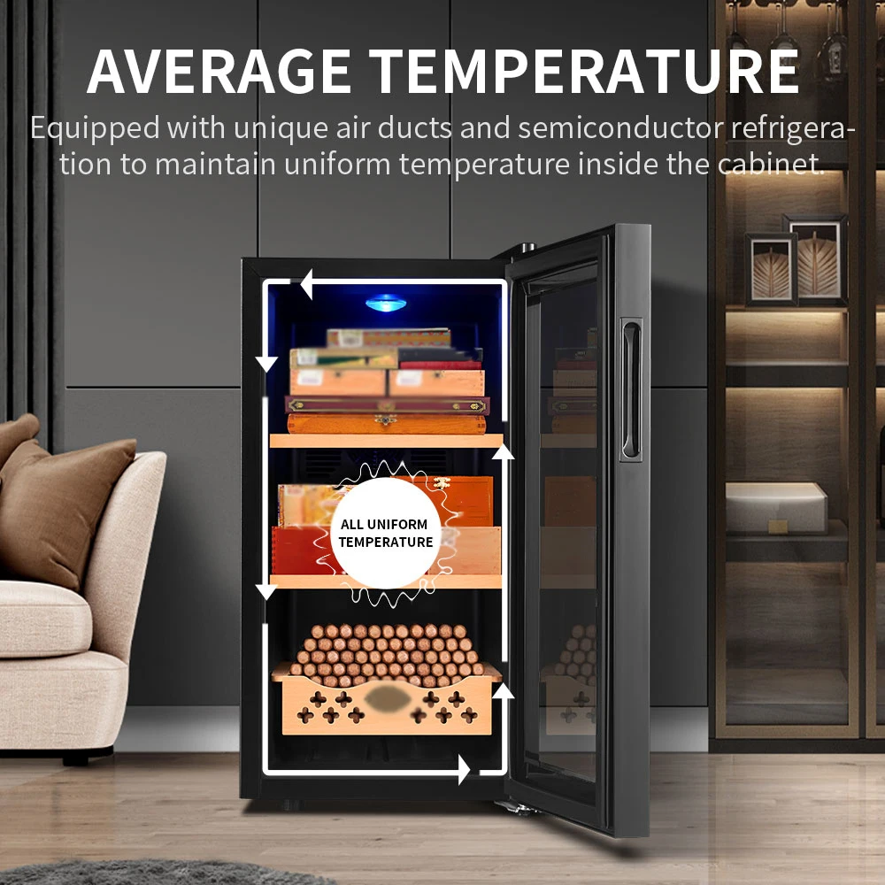 High-end Digital  Portable Mini Cigar Humidor Tobacco Display Electronic Cigar Humidor Cabinet Digital Humidifier for Cigars