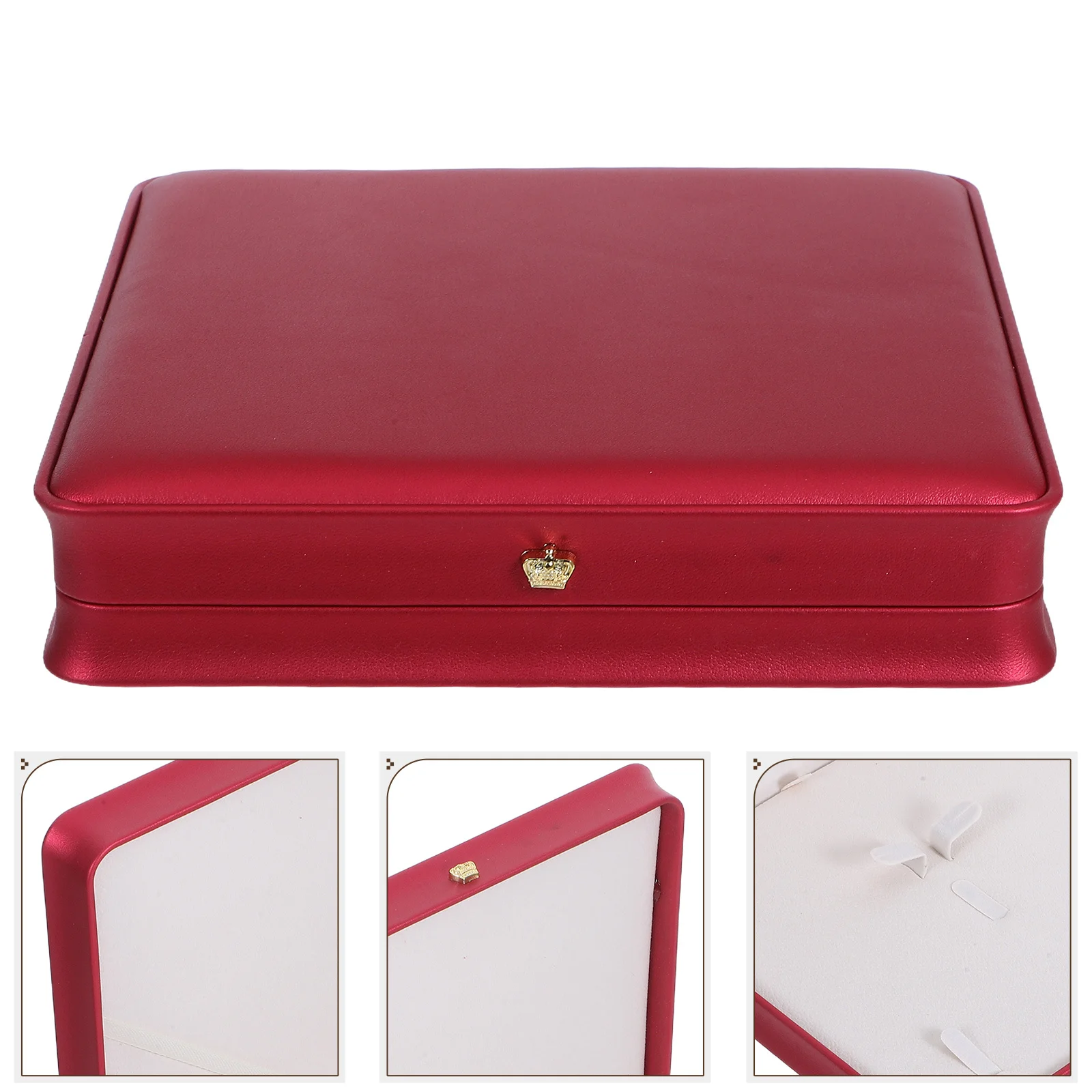 

Fake Wedding Jewelry Box Square Organizer Case for Necklaces Earrings Rings Bracelets Storage for Brides