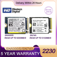 Western Digital WD SN740 SN5000S M.2 2230 SSD 2TB 1TB 256GB NVMe PCIe Gen4 x4 For Microsoft Surface Pro X Laptop 3 Steam Deck