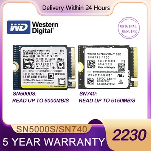 Western Digital WD SN740 SN5000S M. 2 2230 SSD 2 TB 1 TB 256 GB NVMe PCIe Gen4 X4 untuk Laptop Microsoft Surface Pro X 3 Dek Uap 6 ssd nvme gen 4 penjualan terbaik - №