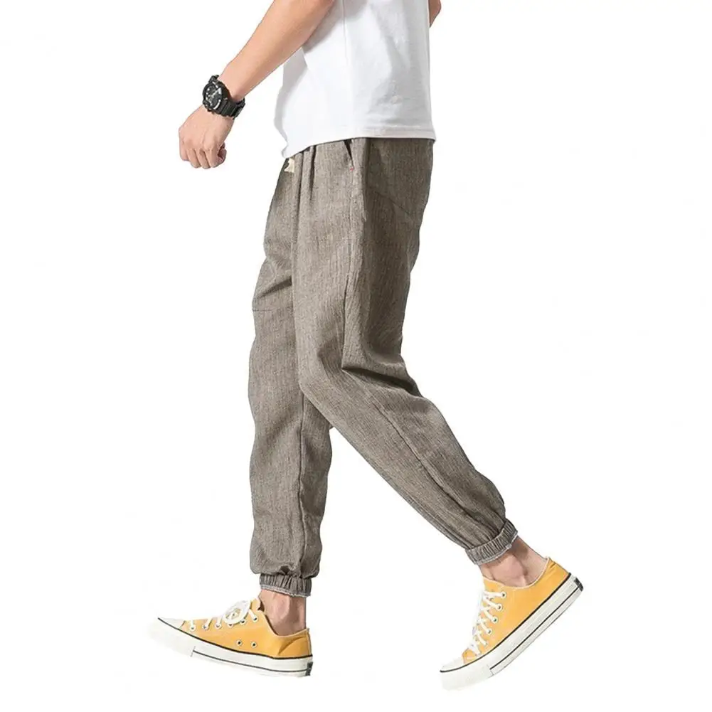 

Loose Trousers Streetwear Summer Pants Soft Breathable Trendy Solid Color Pockets Trousers