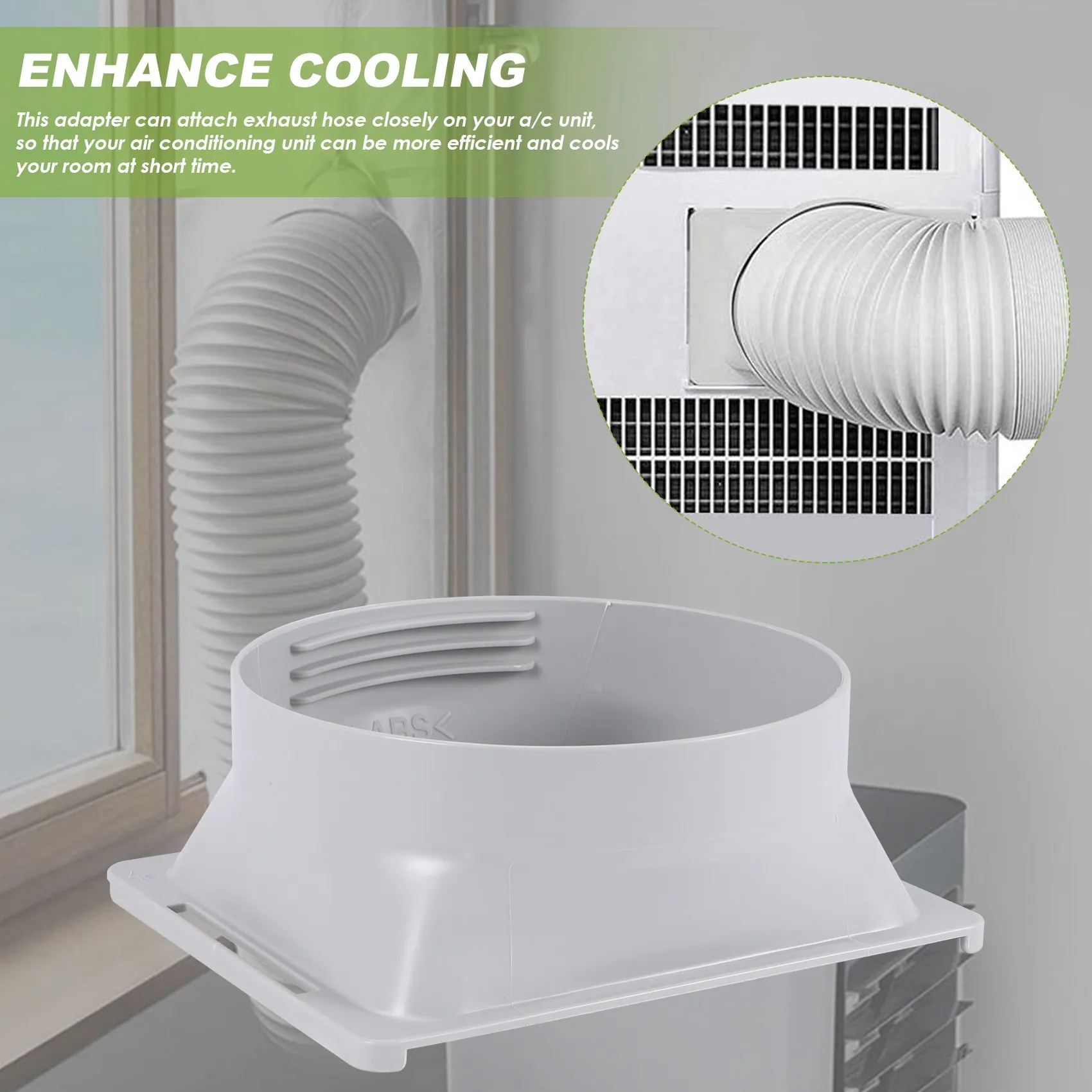 مقرنة خرطوم عادم مكيف الهواء المحمولة ، محول النافذة ، موصل أنبوب وحدة A/C ، الأجزاء والملحقات ، مربعة إلى دائرية