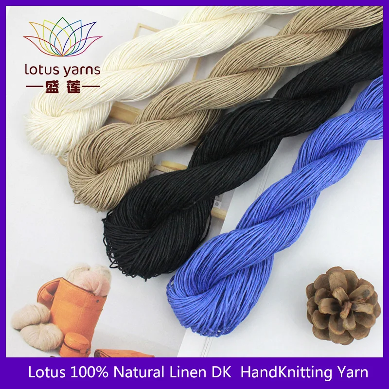 100% Natural Linen DK Weight Hand Knitting Crochet Yarn 50g/Hank for Summer Fashion Garments