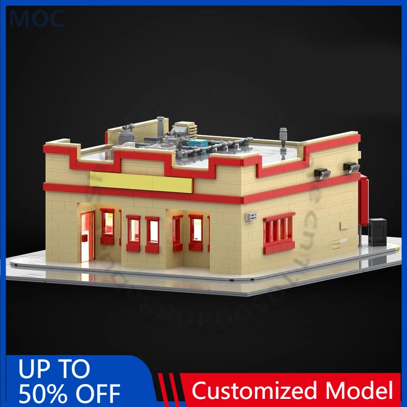 1955 PCS Bouw Los Pollos Hermanos MOC Aanpasbaar Modulair Bouwsteenmodel Technologie Creatief DIY Festival Speelgoed Cadeau
