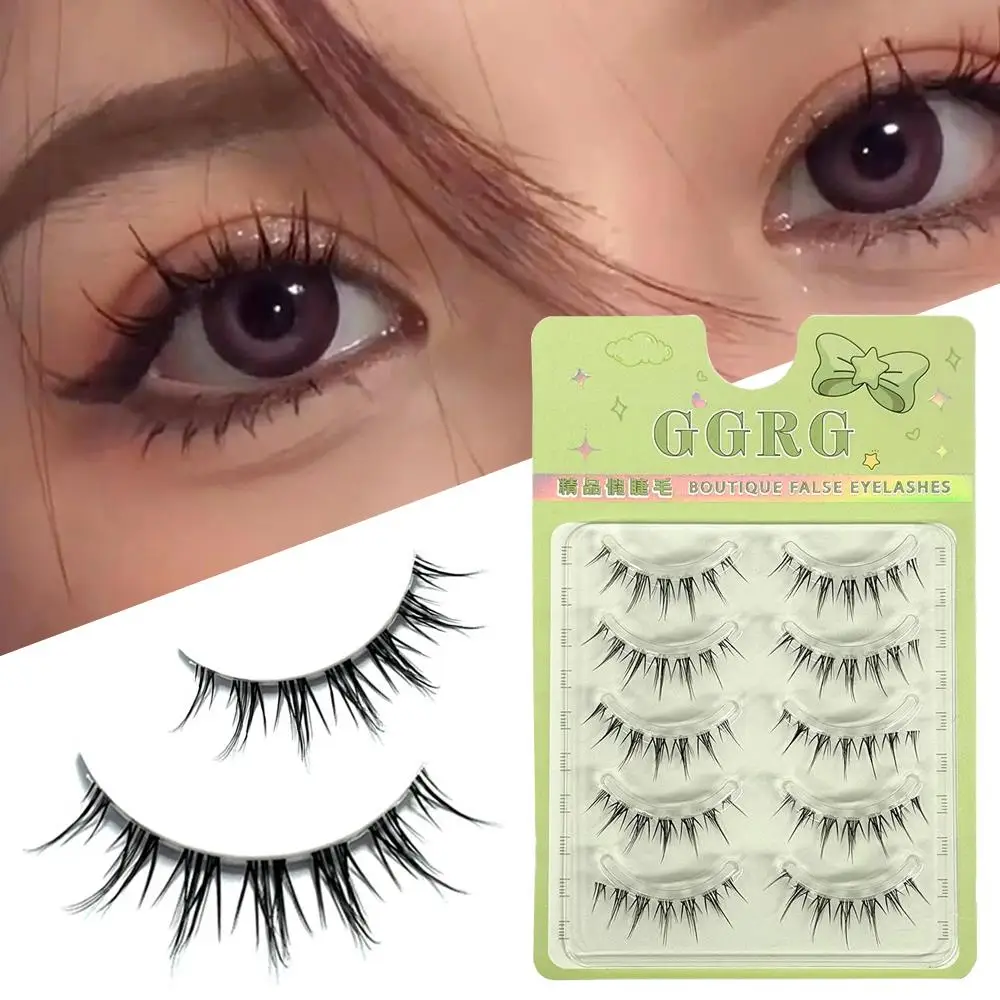 New 5 Pairs Little Devil False Eyelashes Reusable Clear Terrier Artificial Eyelashes Enlarge The Eyes Daily Lashes Supplies