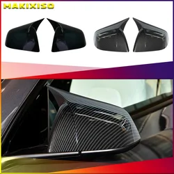 For Tesla Model Y 2019-2023 Rearview Mirror Cover ABS+Carbon Fiber Reversing Mirror Cover Car Modification Accessories