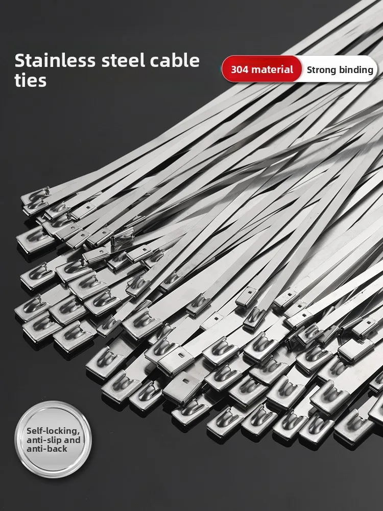 20/50/100 Pieces Stainless Steel Cable Ties Self Locking Cable Ties 4.6mm Multifunctional Stainless Steel Cable Ties Fasteners
