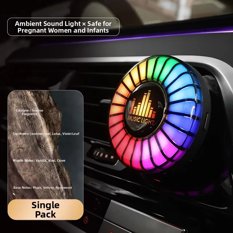 Aroma Diffuser Car Vent RGB Light 360 Aroma Diffusion Auto On Off Rechargeable 200mAh Music Match App Controlled Modes