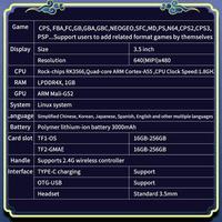 Portable X35S Handheld Video Game Console Hall Joystick Open Source 16G+128G Retro Game Controller For PSP/GBA/N64/MD Emulator