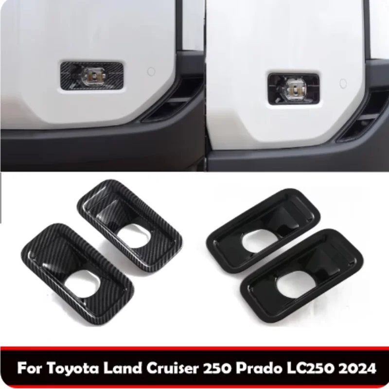 

For Toyota Land Cruiser 250 Prado LC250 2024 2025 Car Exterior Accessories Front bumper Fog Light Frame Decorate foglamp Cover