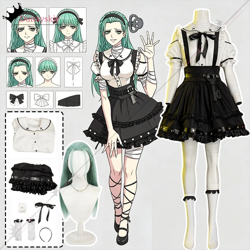 ABA  Jirai Kei Maid Cosplay Costume Guilty Gear Strive Fan‑made JK Dress Women Roleplay Outfit Halloween Carnival Party Dress Up