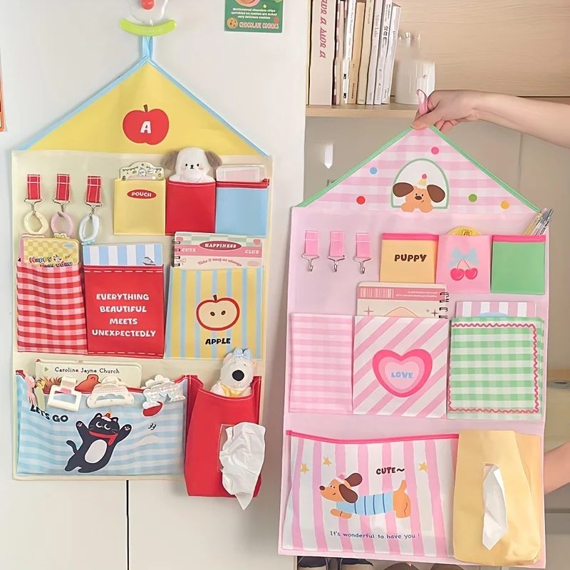 House Shaped Storage Hanging Bag Tissue Bag Household Organizer Wall Hanging Bedside Door Rear Wall Hanging Storage Bag