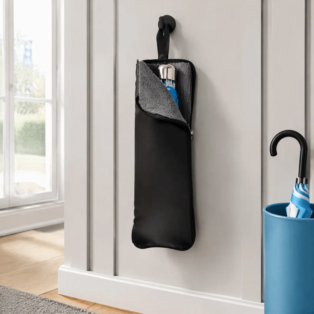 Waterproof Oxford Umbrella Storage Bag Hand Strap Microfiber Lining Folding Umbrella Holder Absorbent Foldable