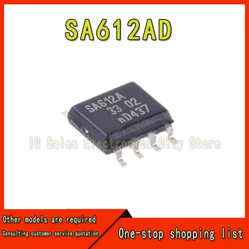5-100 new SA612AD SA612A SA612 SOP-8 mixer and double balanced oscillator chip wholesale