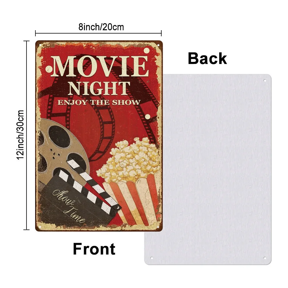 Vintage Metal Tin Sign Iron Wall Decor for Bars Restaurants Cafe Pubs Rectangle Popcorn 300x200x2.2mm
