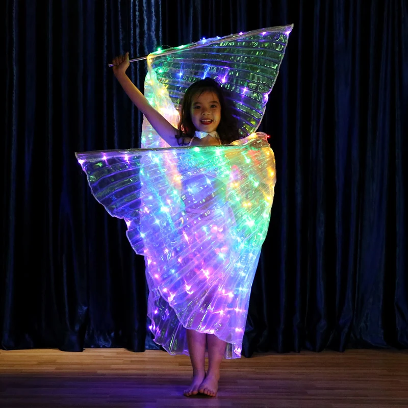 Children Dancers LED Performance Fluorescent Butterfly Wings Belly Dance  Bellydance Carnival Led Costumes Christmas Shows