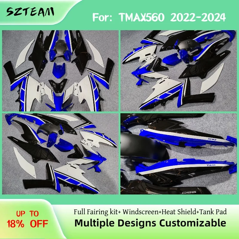 

For Yamaha TMAX560 2022 2023 2024 Full Fairing Kit Fit TMAX 560 22 23 24 Injection Molded Accessories Motorcycle Fairings