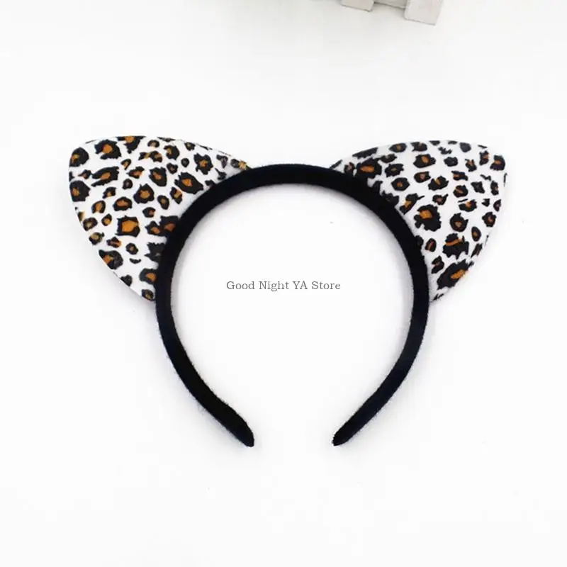 

for Cat Ear Headband Animal Hair Hoop Hairband Cow Print Headbands Clip Gi