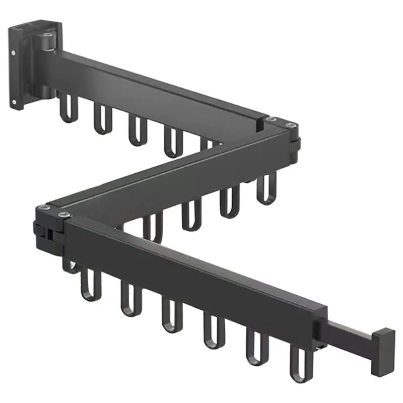 

【FITTING】Фиксированная складная алюминиевая вешалка для одежды в помещении и на открытом воздухе, настенное крепление без перфорации, небольшая усадка, специальная телескопическая D