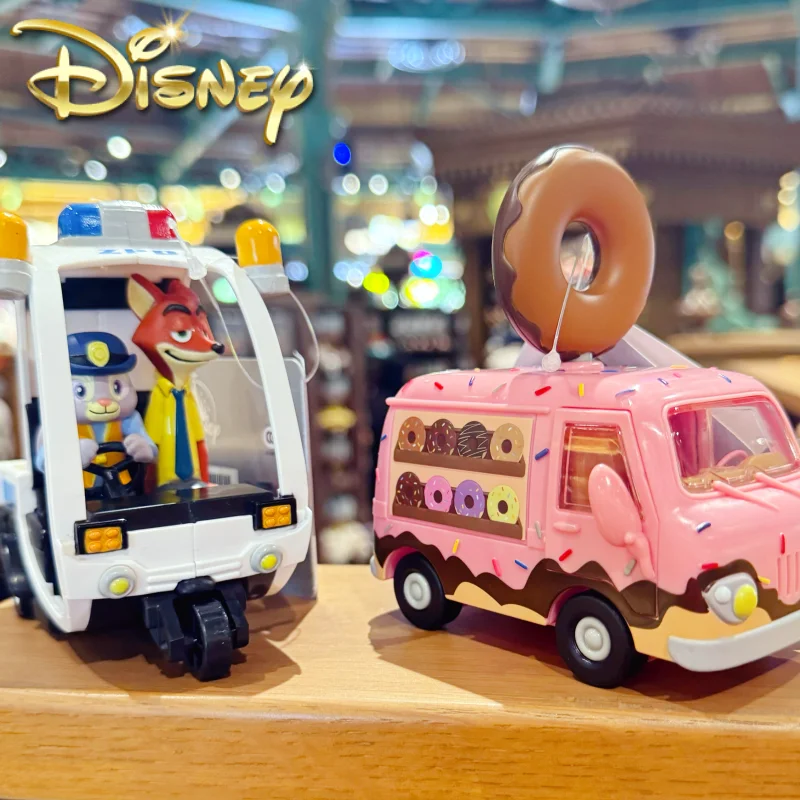 

Genuine Disney Zootopia Judy Fox Nick Police Car Doughnut Bus Toy Kawaii Anime Action Figure Cartoon Surprise Doll Birthday Gift