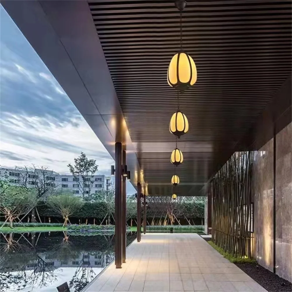 TYLA Classical Dolomite Pendant Light Outdoor LED Lamp Waterproof for Home Corridor Decoration