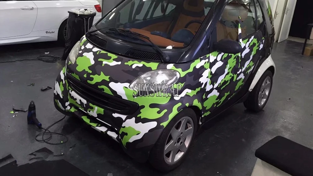 Classic Large Pattern Green Camo Car Sticker – Weatherproof Vinyl Film, Bubble-Free for Off-Road & Daily Vehicle 1.52x20m/roll