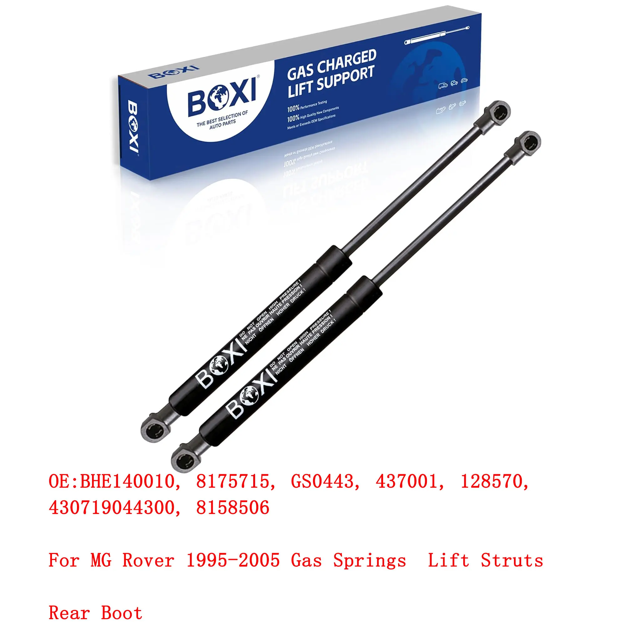 BOXI Strut Bar Boot Shock Gas Spring Lift Support Prop BHE140010 8175715 GS0443 For MG Rover 1995 - 2005 Gas Springs Lift Struts