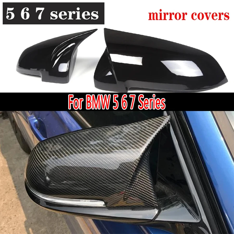 For BMW 5 6 7 Series F10 F12 F13 525 530 Shells Rearview Cap Real Carbon fiber rear view mirror case cover Car Accessories