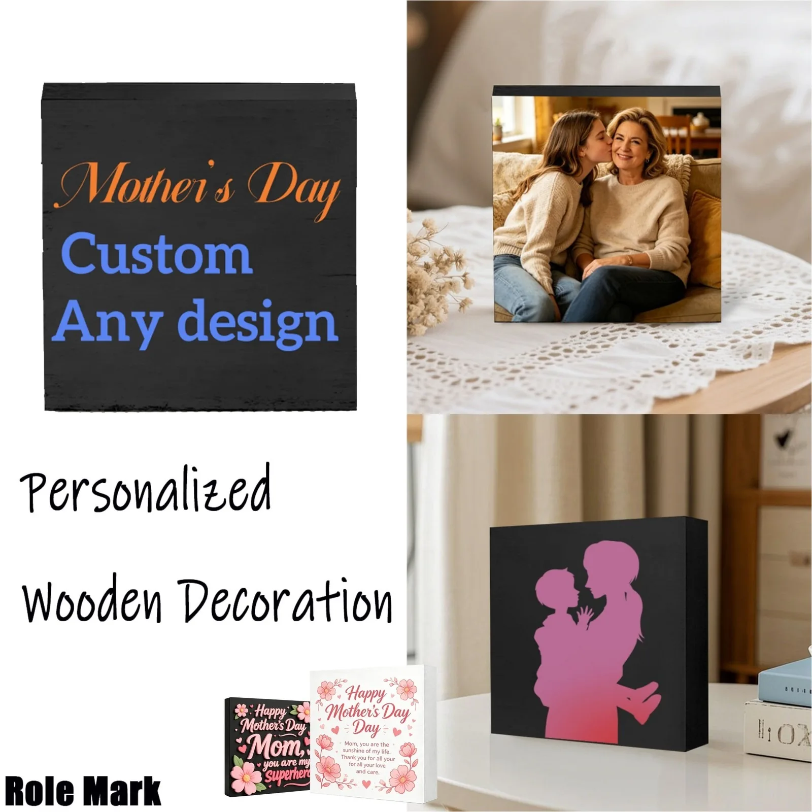 

Personalized Engraved Wooden Ornament Decoration Mother's Day Gift